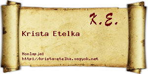 Krista Etelka névjegykártya
